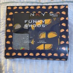 Funky Socks Taco Gift Set for Men M NWT